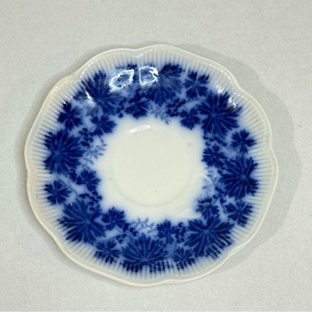 Vinranka Blue Grape Vine Saucer by Arthur Percy – Gefle Porcelain (5”) Flow Blue